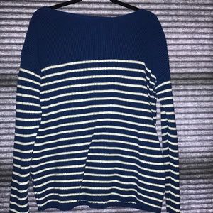Blue & white striped sweater